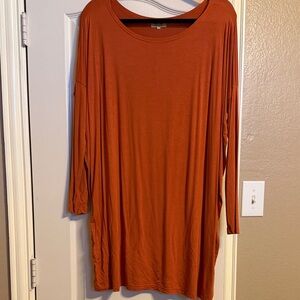 Rust Orange Long Sleeve Tunic